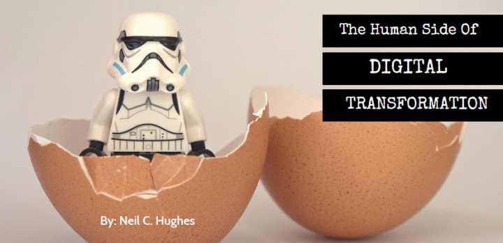 ​The Human Side of Digital Transformation - toy action figure sitting in an eggshell